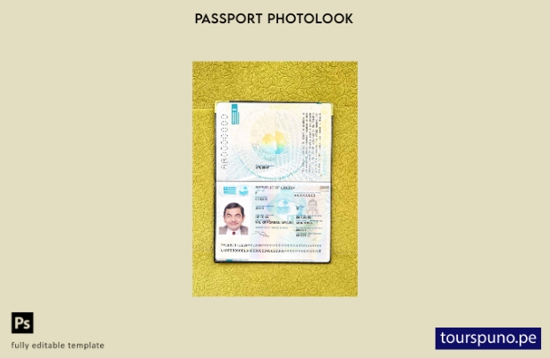 Plantilla de apariencia fotográfica de pase de Liberia lista para imprimir